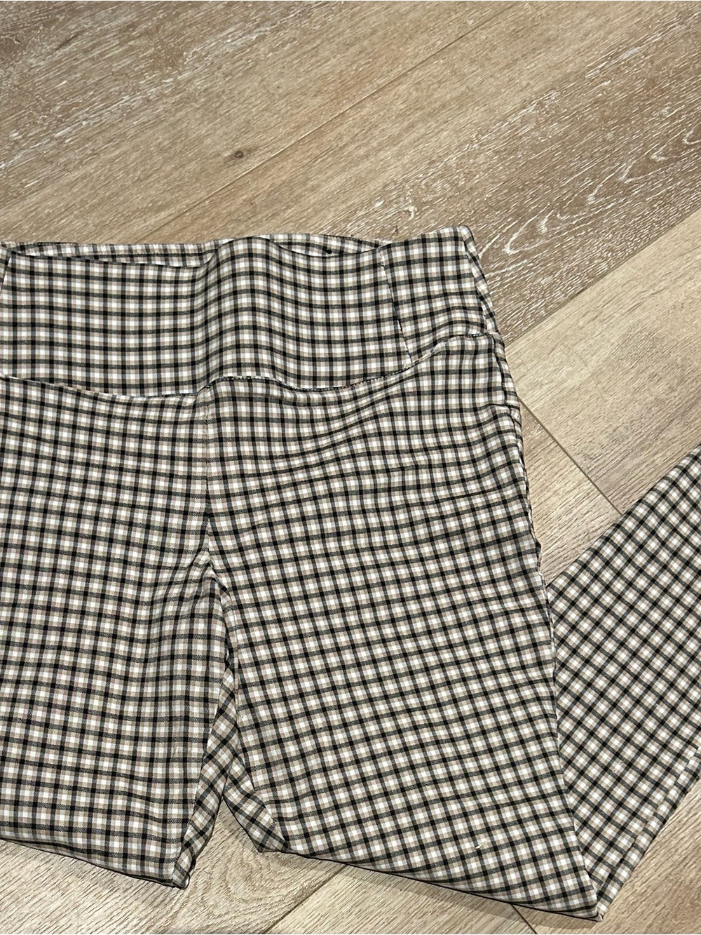 Plaid Stretch Pants - Black, Yellow & White